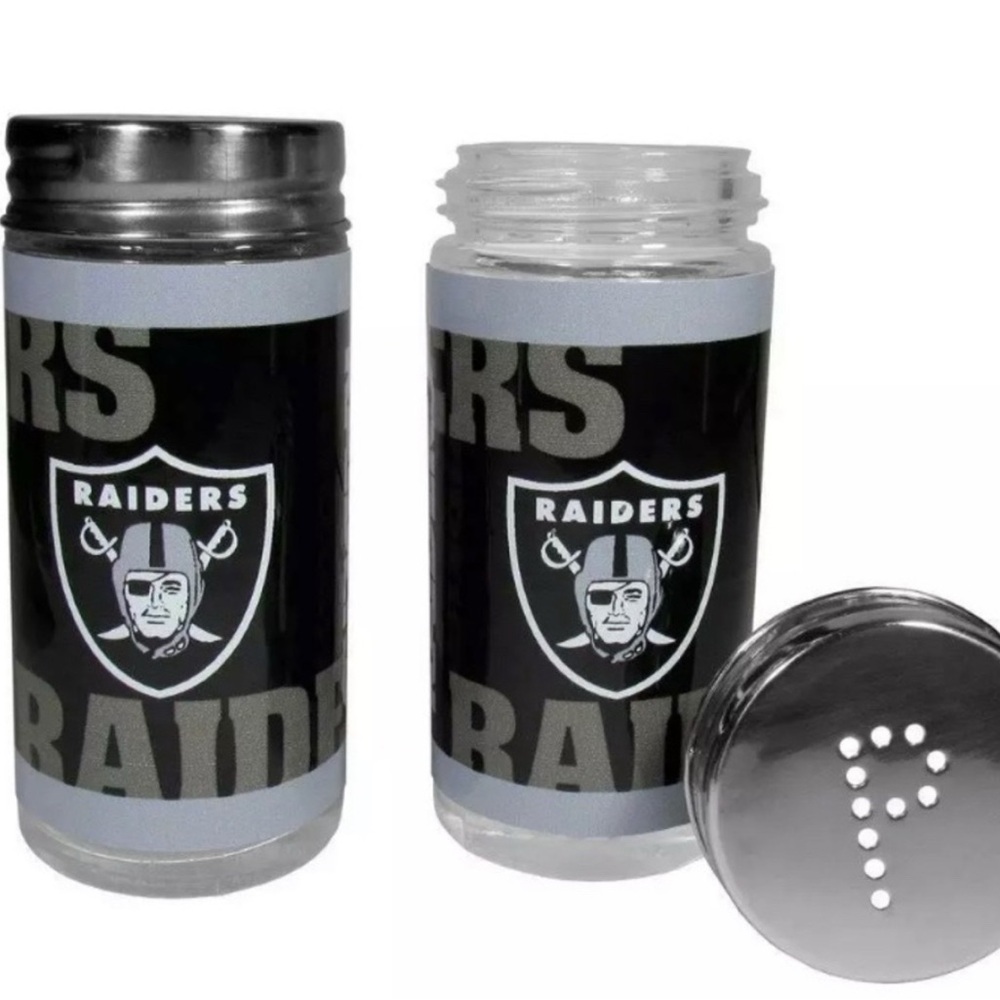 Las Vegas Raiders Glass Salt and Pepper Shakers